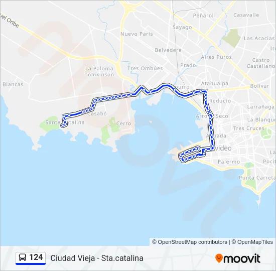 124 Ómnibus Line Map
