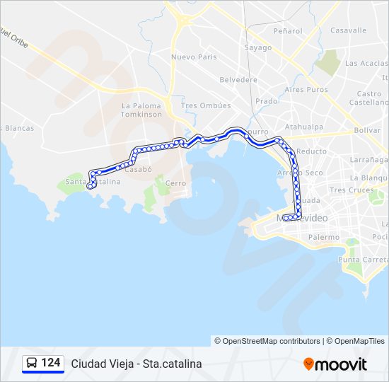 124 Ómnibus Line Map