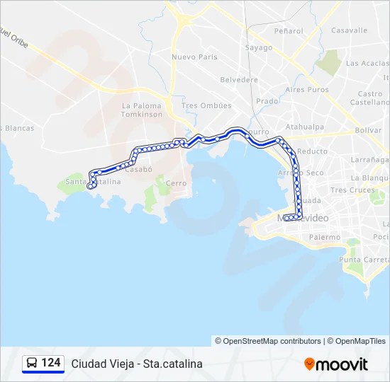 124 Ómnibus Line Map