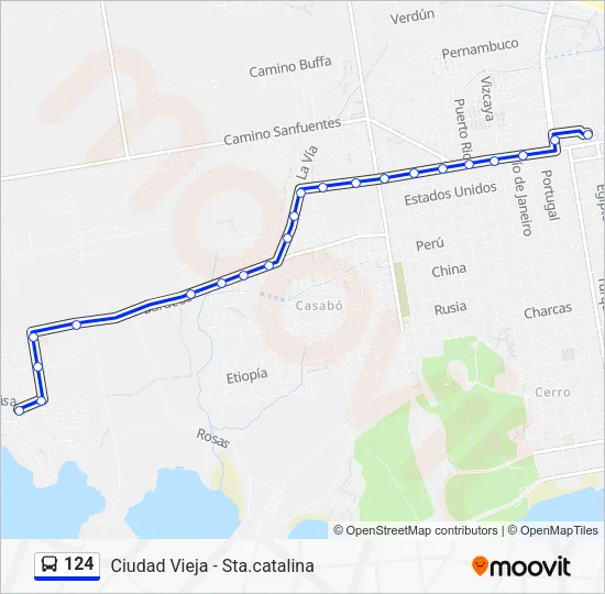 124 Bus Line Map