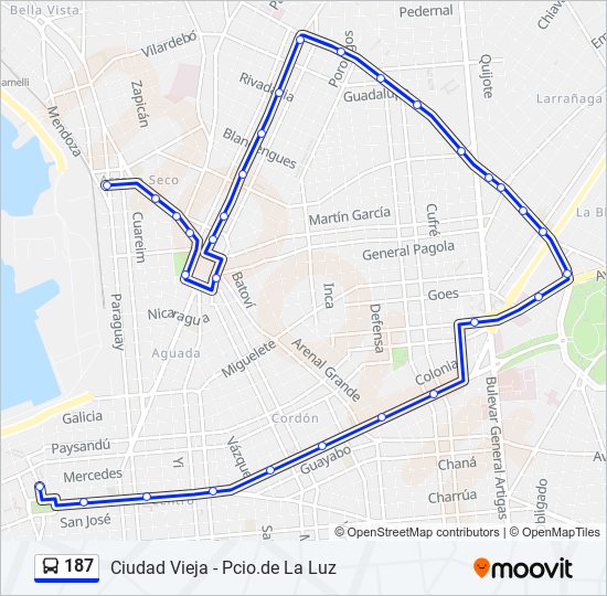 Ruta 187 horarios, paradas y mapas C. Vieja (Actualizado)