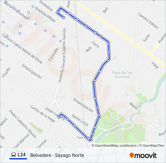 L24 Ómnibus Line Map