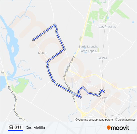 G11 Ómnibus Line Map