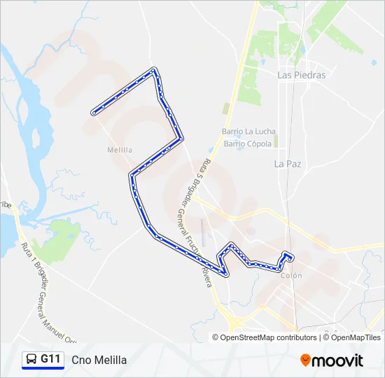 G11 Ómnibus Line Map