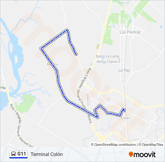 G11 Ómnibus Line Map