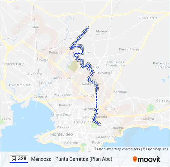 328 Ómnibus Line Map