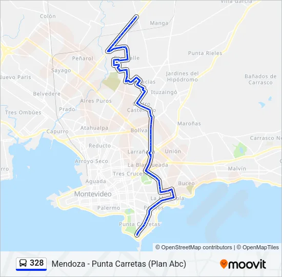 328 Ómnibus Line Map