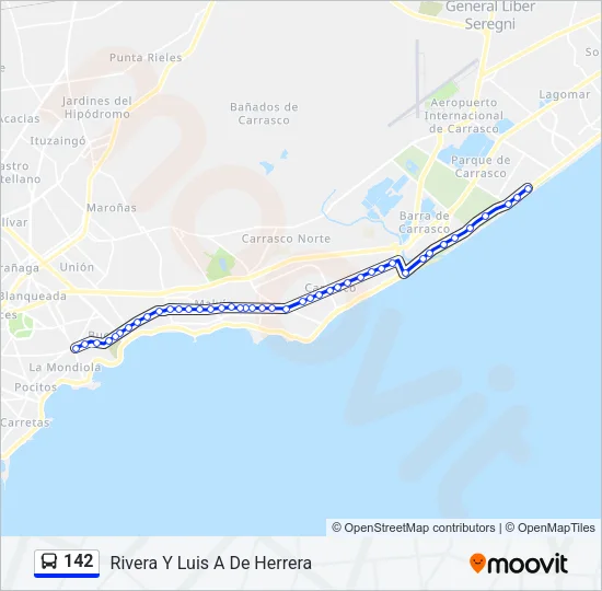 142 Ómnibus Line Map