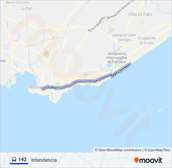 142 ómnibus Line Map