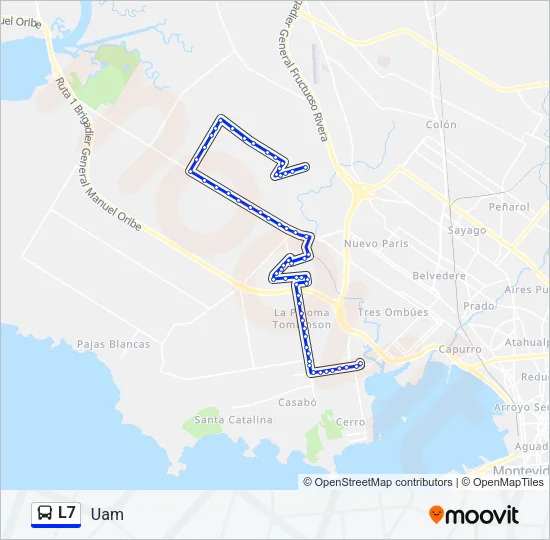 L7 Ómnibus Line Map