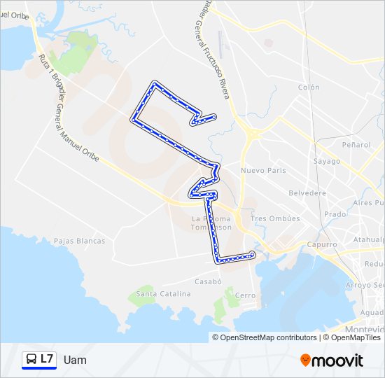 Mapa de L7 de Ómnibus