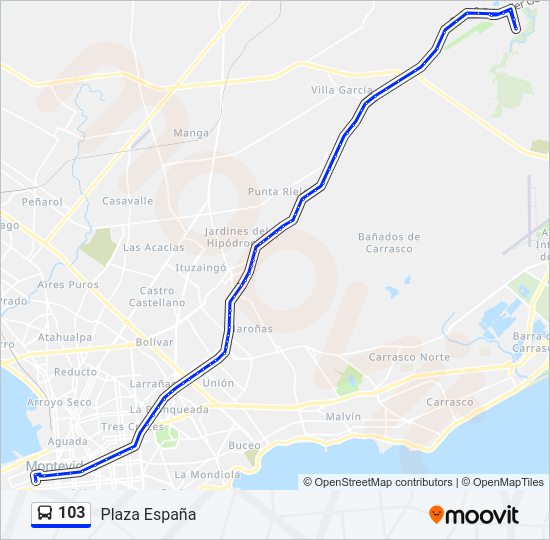 103 Ómnibus Line Map