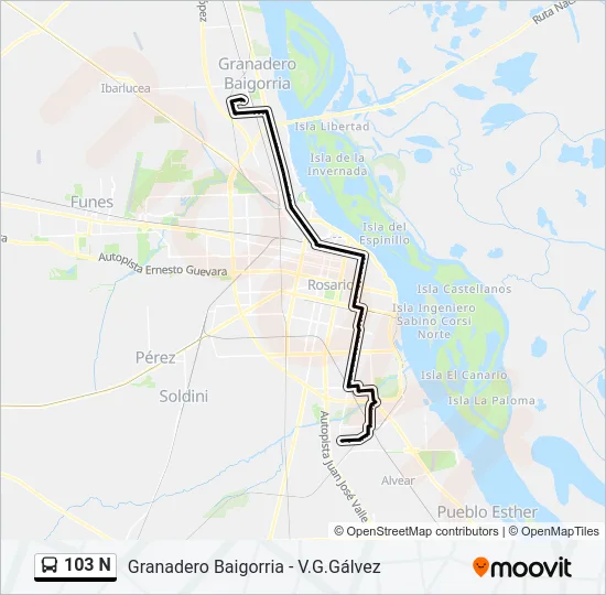 103 N Colectivo Line Map