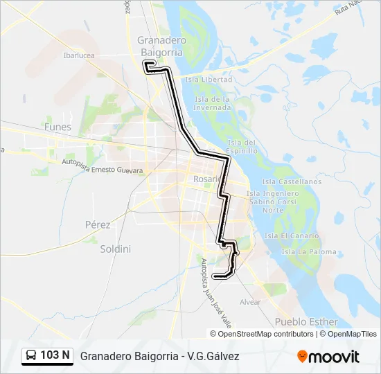 103 N Colectivo Line Map
