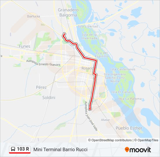 Mapa de 103 R de Colectivo
