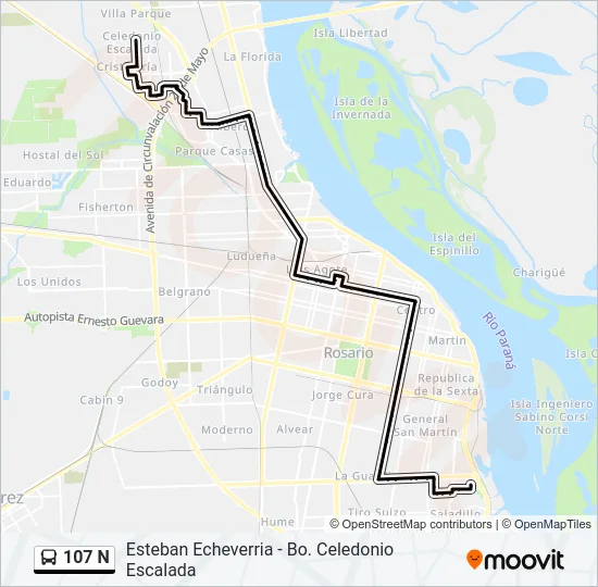 107 N Colectivo Line Map
