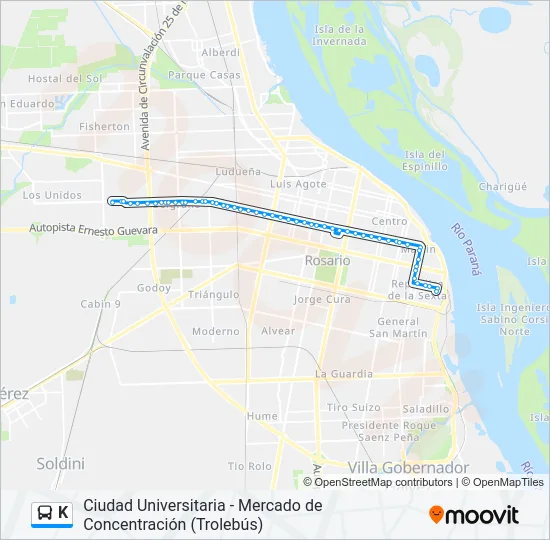 K Colectivo Line Map