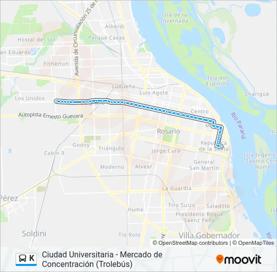 K Colectivo Line Map