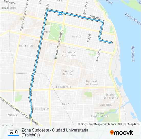 Q Colectivo Line Map