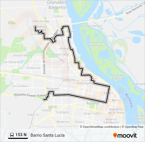 153 N Colectivo Line Map