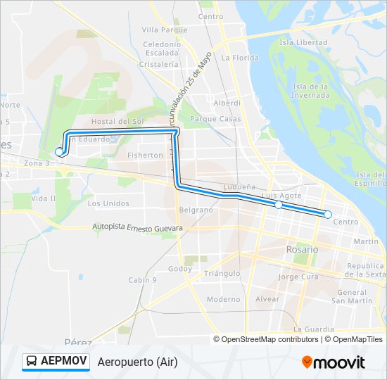 Mapa de AEPMOV de Colectivo