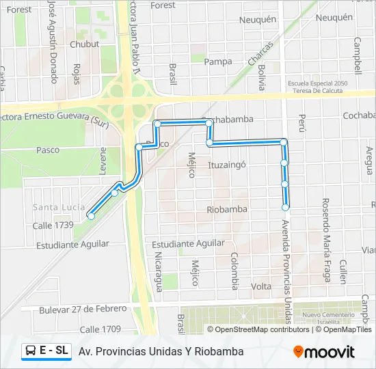E - SL Colectivo Line Map