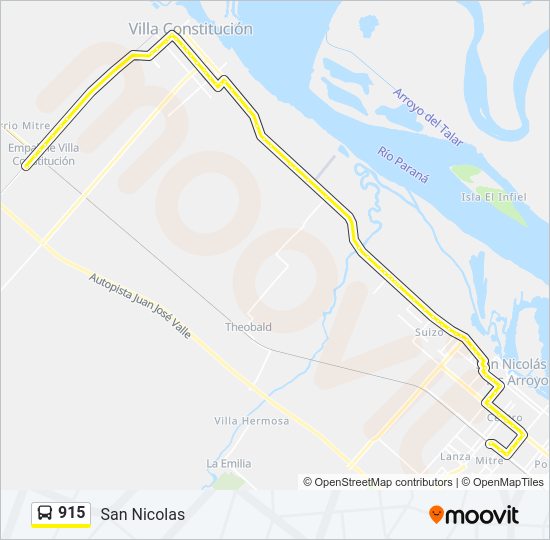 Mapa de 915 de Colectivo