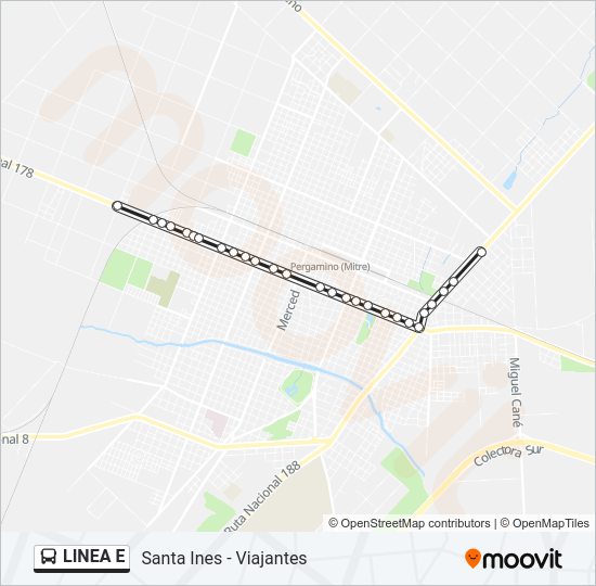 Mapa de LINEA E de Colectivo