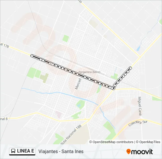 LINEA E Colectivo Line Map