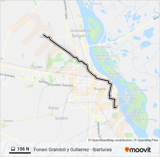 Mapa de 106 N de Colectivo