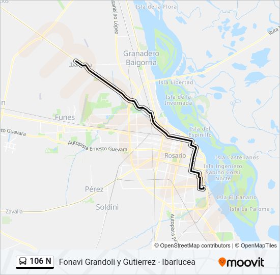 Mapa de 106 N de Colectivo