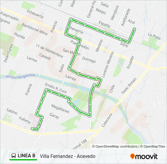LINEA B Colectivo Line Map