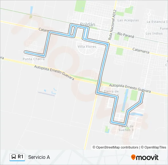 R1 Colectivo Line Map