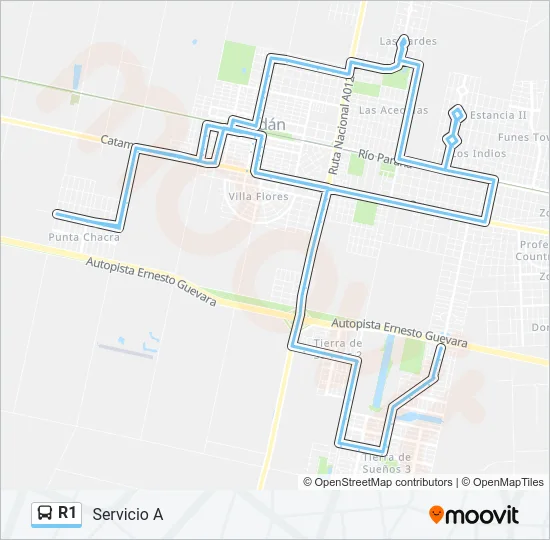 R1 Colectivo Line Map