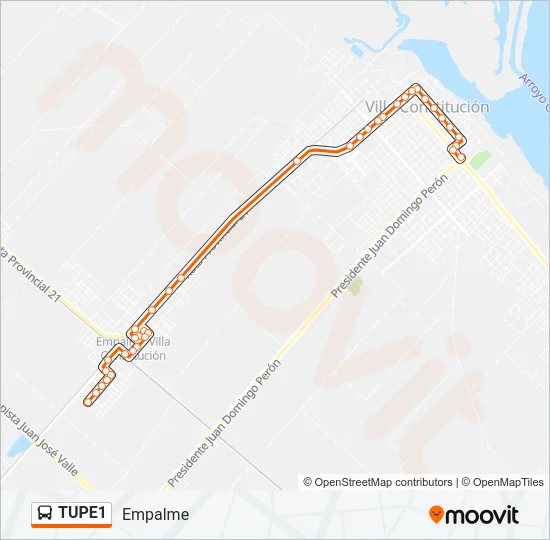 TUPE1 Colectivo Line Map