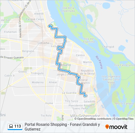 Mapa de 113 de Colectivo