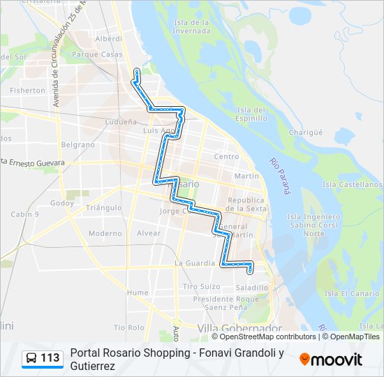 Mapa de 113 de Colectivo