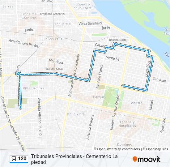 Mapa de 120 de Colectivo