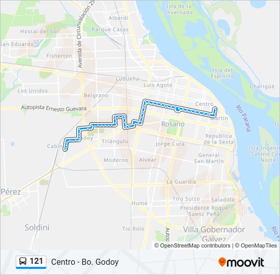 Mapa de 121 de Colectivo