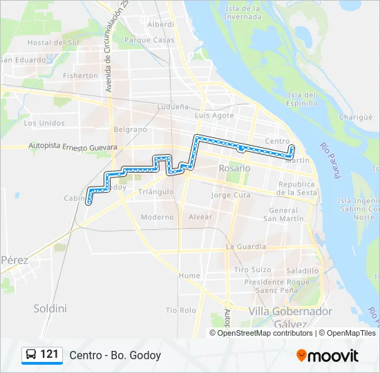 121 Colectivo Line Map