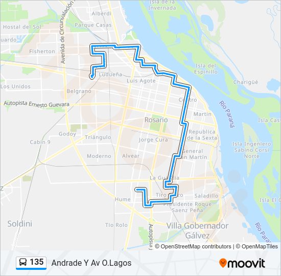 Mapa de 135 de Colectivo