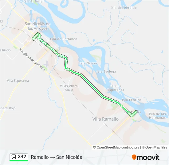 342 Colectivo Line Map