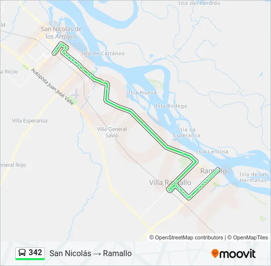 342 Colectivo Line Map