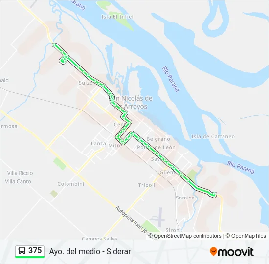 375 Colectivo Line Map