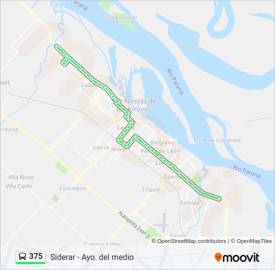 Mapa de 375 de Colectivo