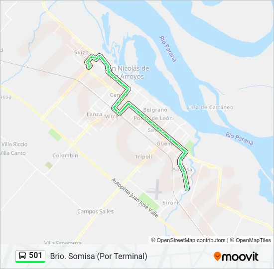 501 Colectivo Line Map