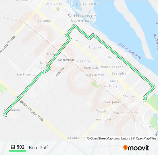 502 Colectivo Line Map