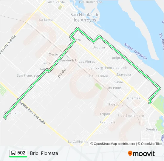 502 Colectivo Line Map