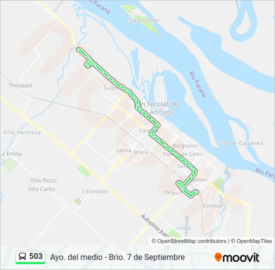 503 Colectivo Line Map