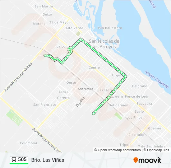 505 Colectivo Line Map